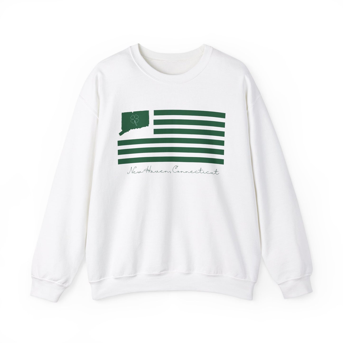 New Haven Connecticut St. Patrick's Day Flag Unisex Heavy Blend™ Crewneck Sweatshirt