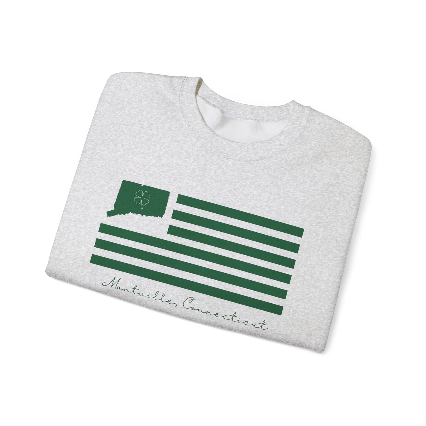 Montville Connecticut St Patrick’s Day Flag  Unisex Heavy Blend™ Crewneck Sweatshirt