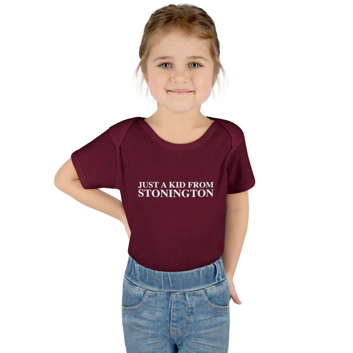 Just a kid from Stonington Infant Baby Rib Bodysuit