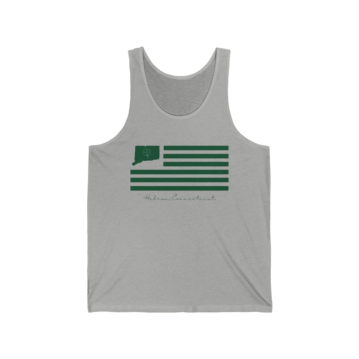 Hebron Connecticut St. Patrick’s Day Flag Unisex Jersey Tank Top