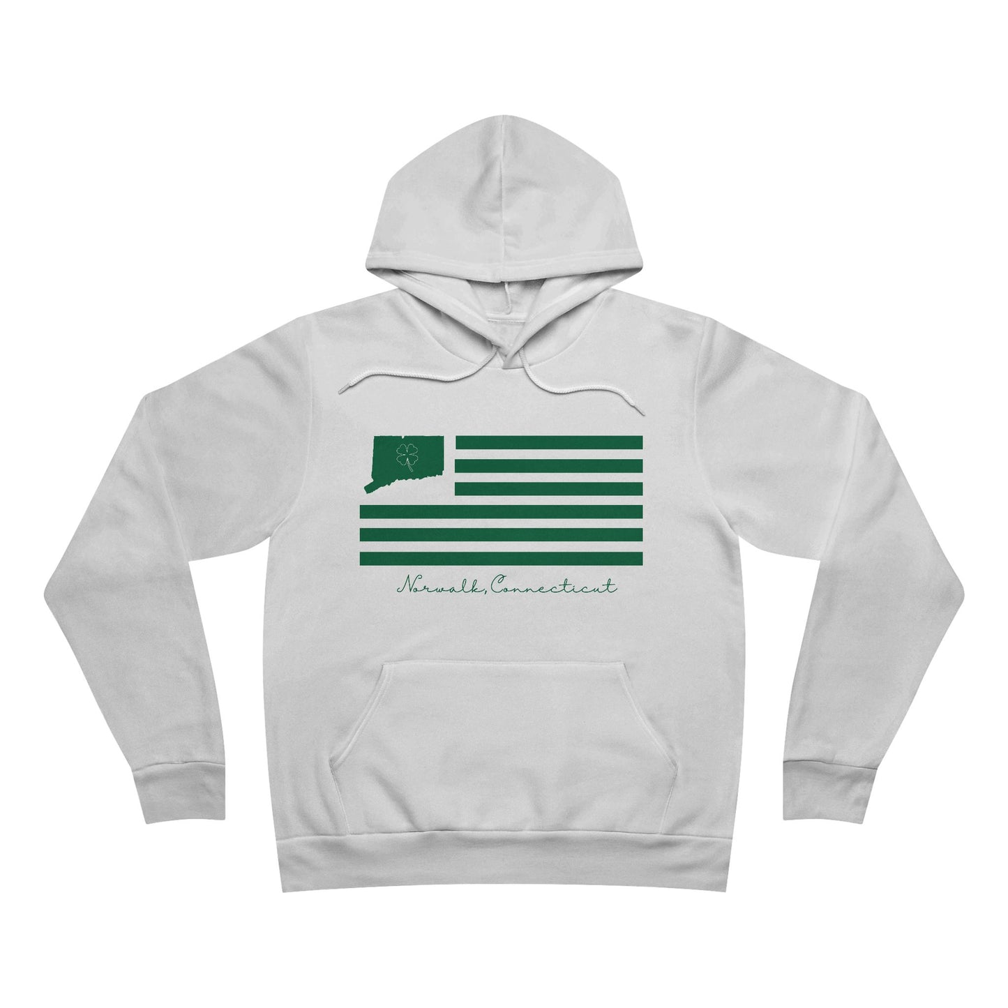 Norwalk Connecticut St Patrick’s Day Flag Unisex Sponge Fleece Pullover Hoodie