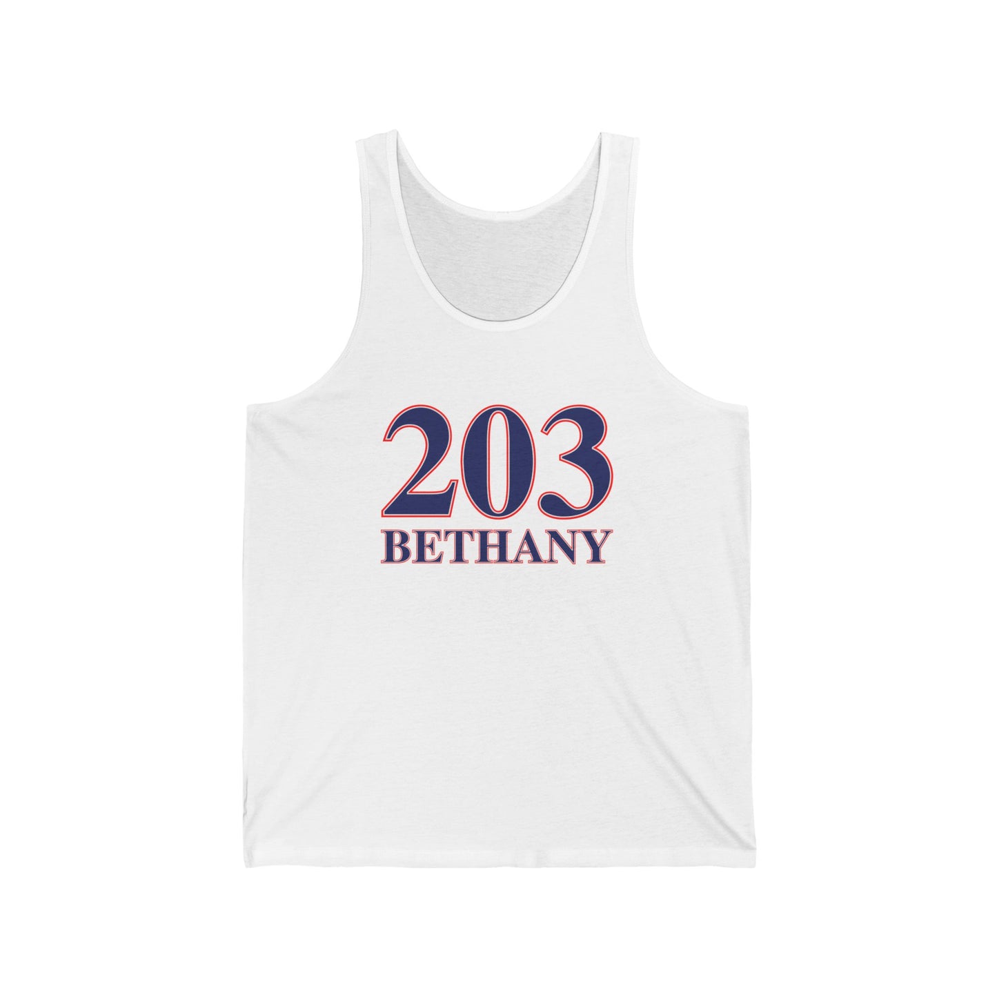 203 Bethany Red White & Blue Unisex Jersey Tank Top