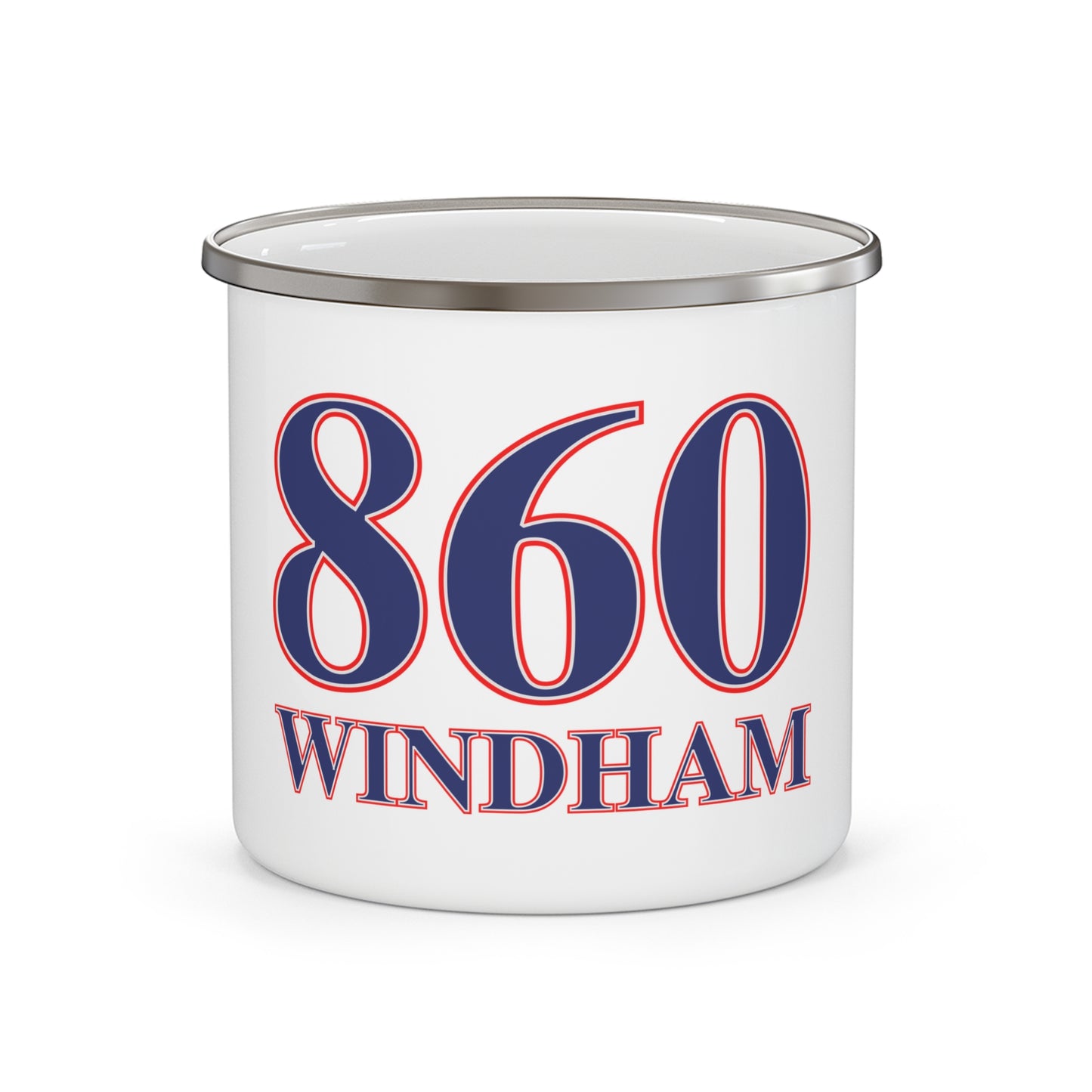 860 Windham Red, White & Blue Enamel Camping Mug