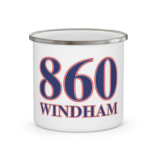 860 Windham Red, White & Blue Enamel Camping Mug