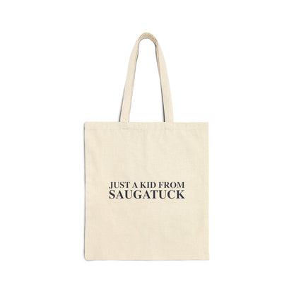 Just a kid from Saugatuck Cotton Canvas Tote Bag