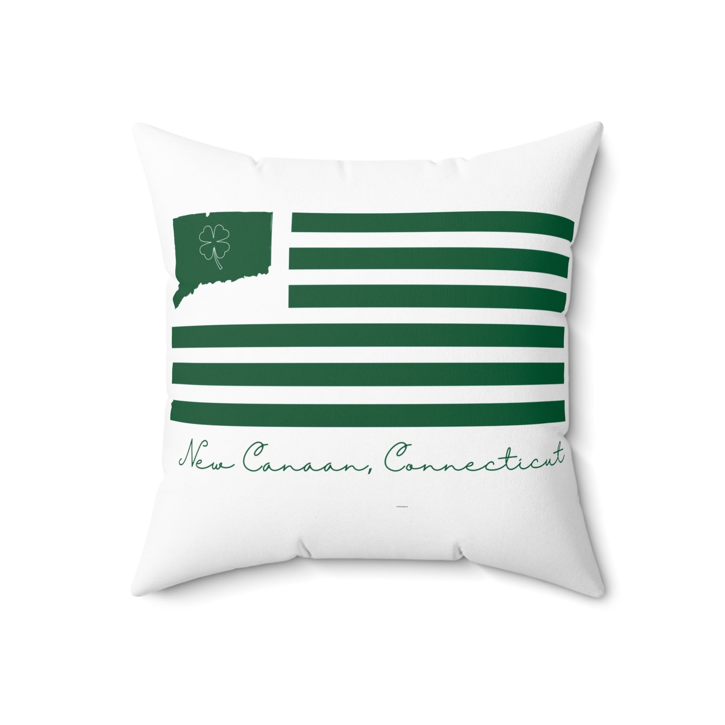 New Canaan Connecticut St. Patrick's Day Spun Polyester Square Pillow