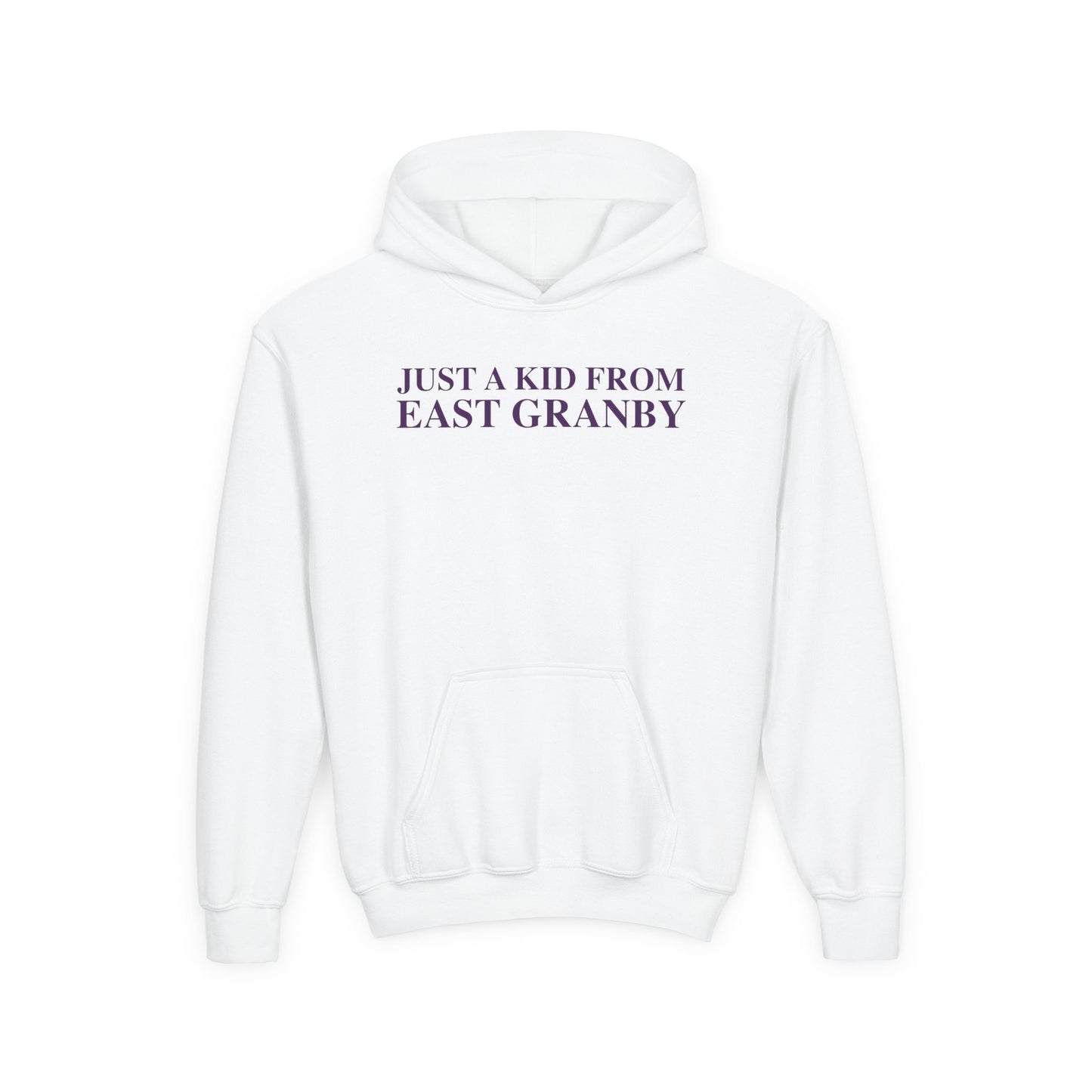Just a kid from East Granby Youth Heavy Blend Hooded Sweatshirt