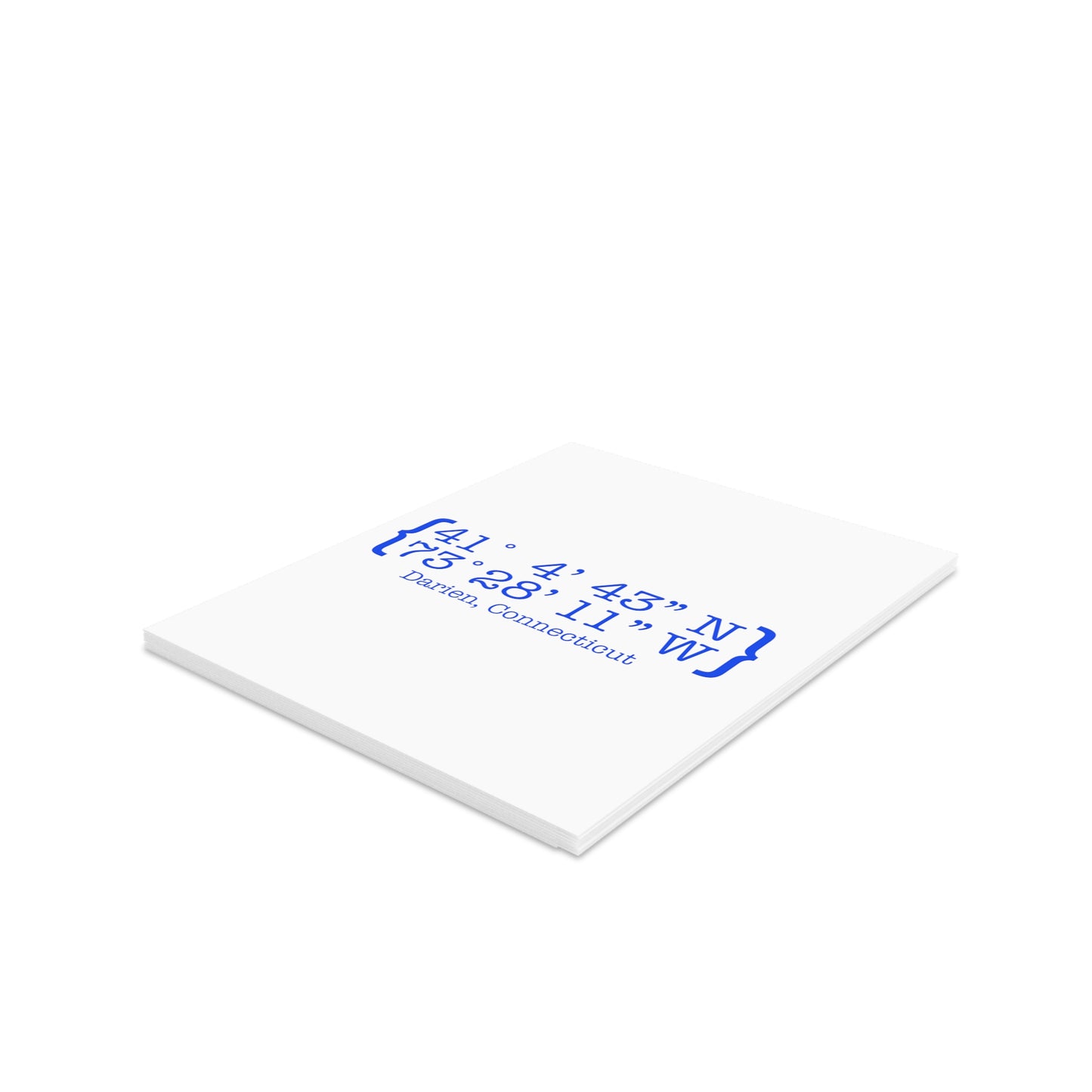 Darien Coordinates Greeting Cards (8, 16, and 24 pcs)