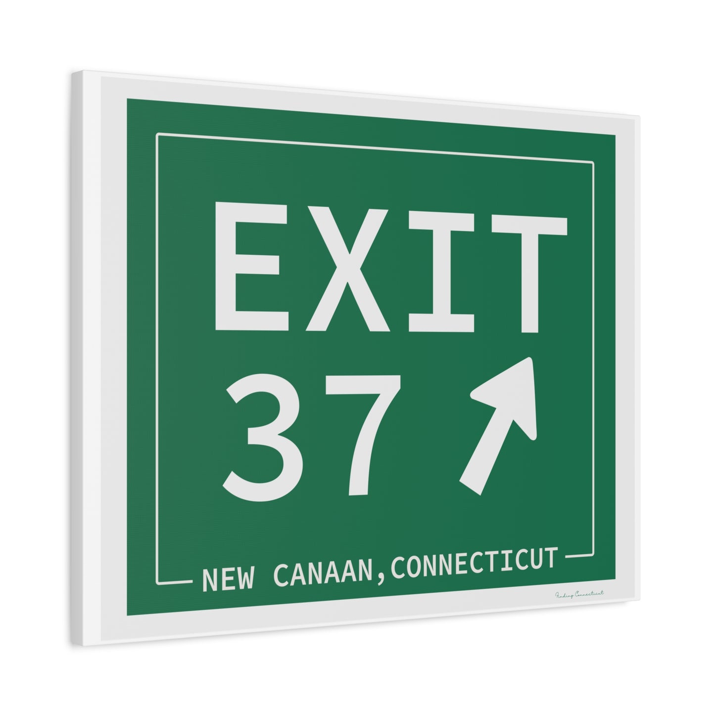 Vintage Exit 37 Merritt Parkway Sign Matte Canvas, Stretched, 1.25"