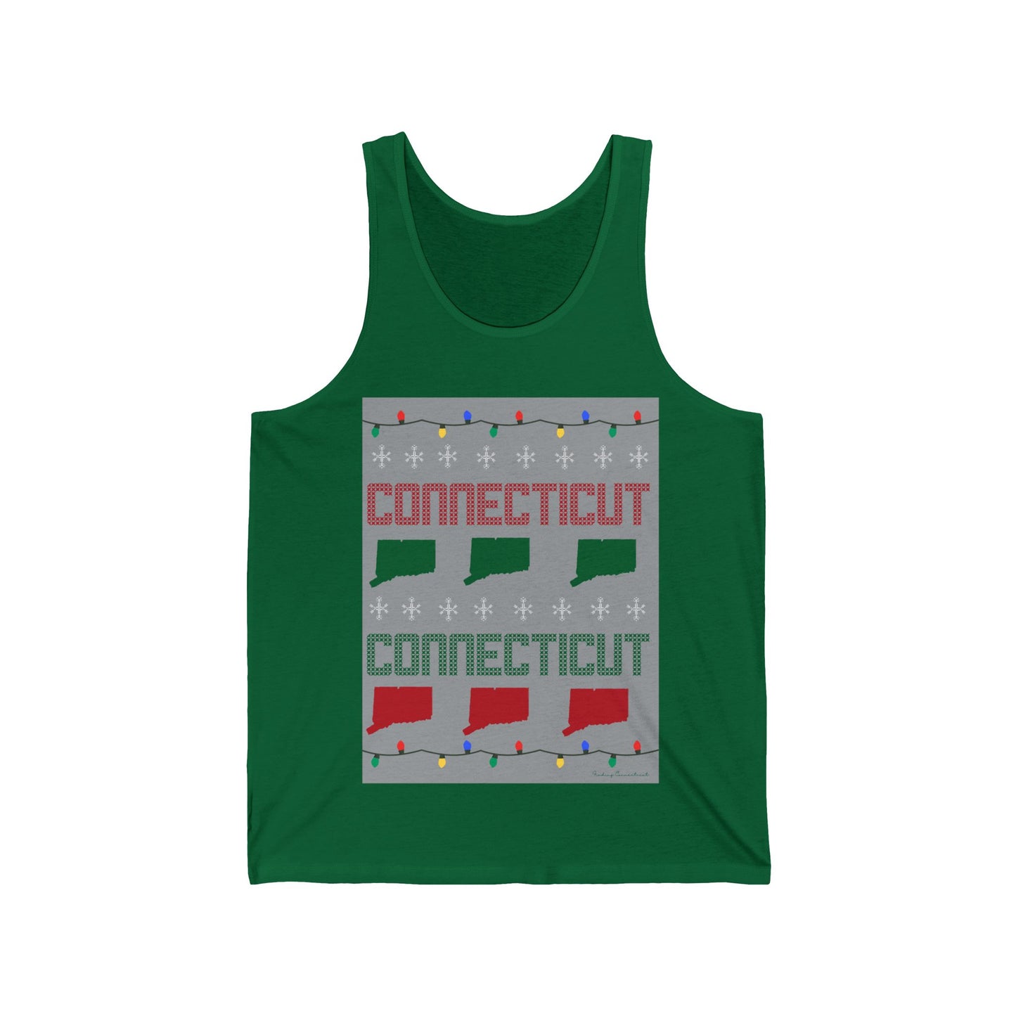 Connecticut Ugly Holiday Unisex Jersey Tank Top