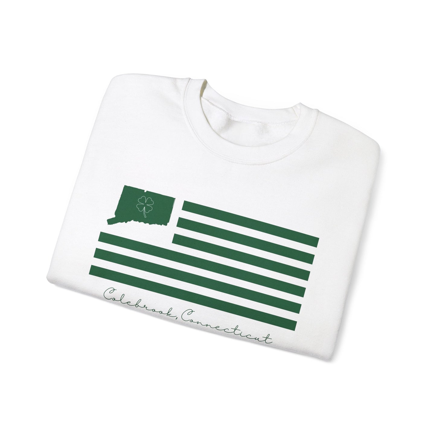 Colebrook Connecticut St. Patrick’s Day Flag Unisex Heavy Blend™ Crewneck Sweatshirt