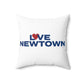 Love Newtown Spun Polyester Square Pillow