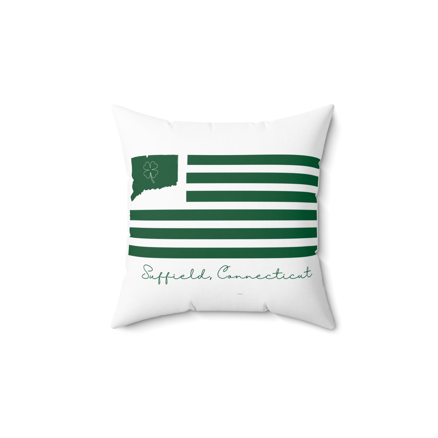 Suffield Connecticut St. Patrick’s Day Flag Spun Polyester Square Pillow