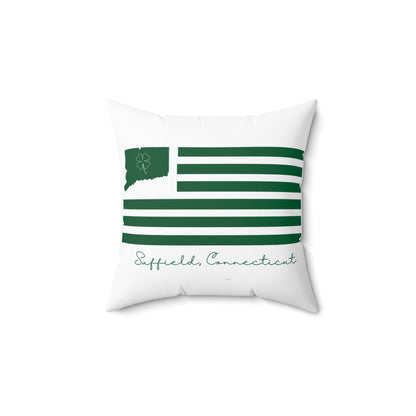 Suffield Connecticut St. Patrick’s Day Flag Spun Polyester Square Pillow
