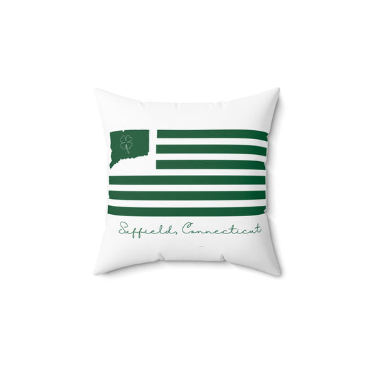 Suffield Connecticut St. Patrick’s Day Flag Spun Polyester Square Pillow