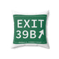 Vintage Exit 39B Merritt Parkway Sign Spun Polyester Square Pillow