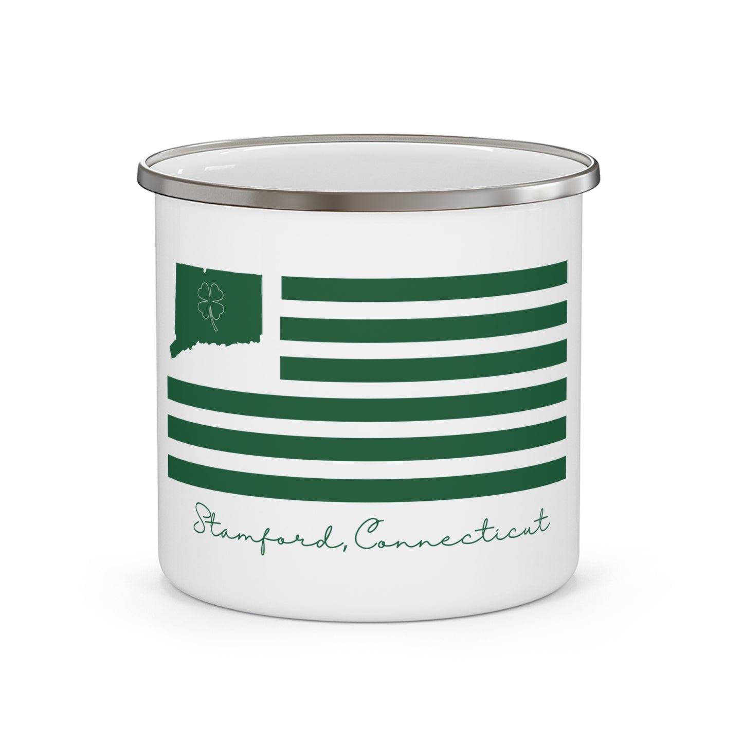 Stamford Connecticut St Patrick’s Day Flag Enamel Camping Mug