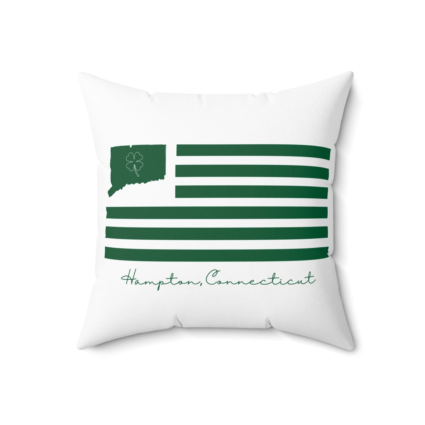 Hampton Connecticut St. Patrick’s Day Flag  Spun Polyester Square Pillow