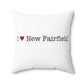 I Heart New Fairfield. Spun Polyester Square Pillow