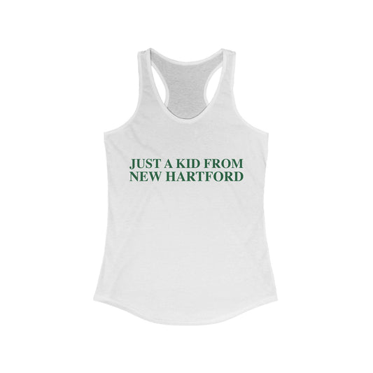 Just a kid from New Hartford Women's Ideal Racerback Tank Top