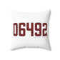 06492 Wallingford Connecticut Zip Code Polyester Square Pillow