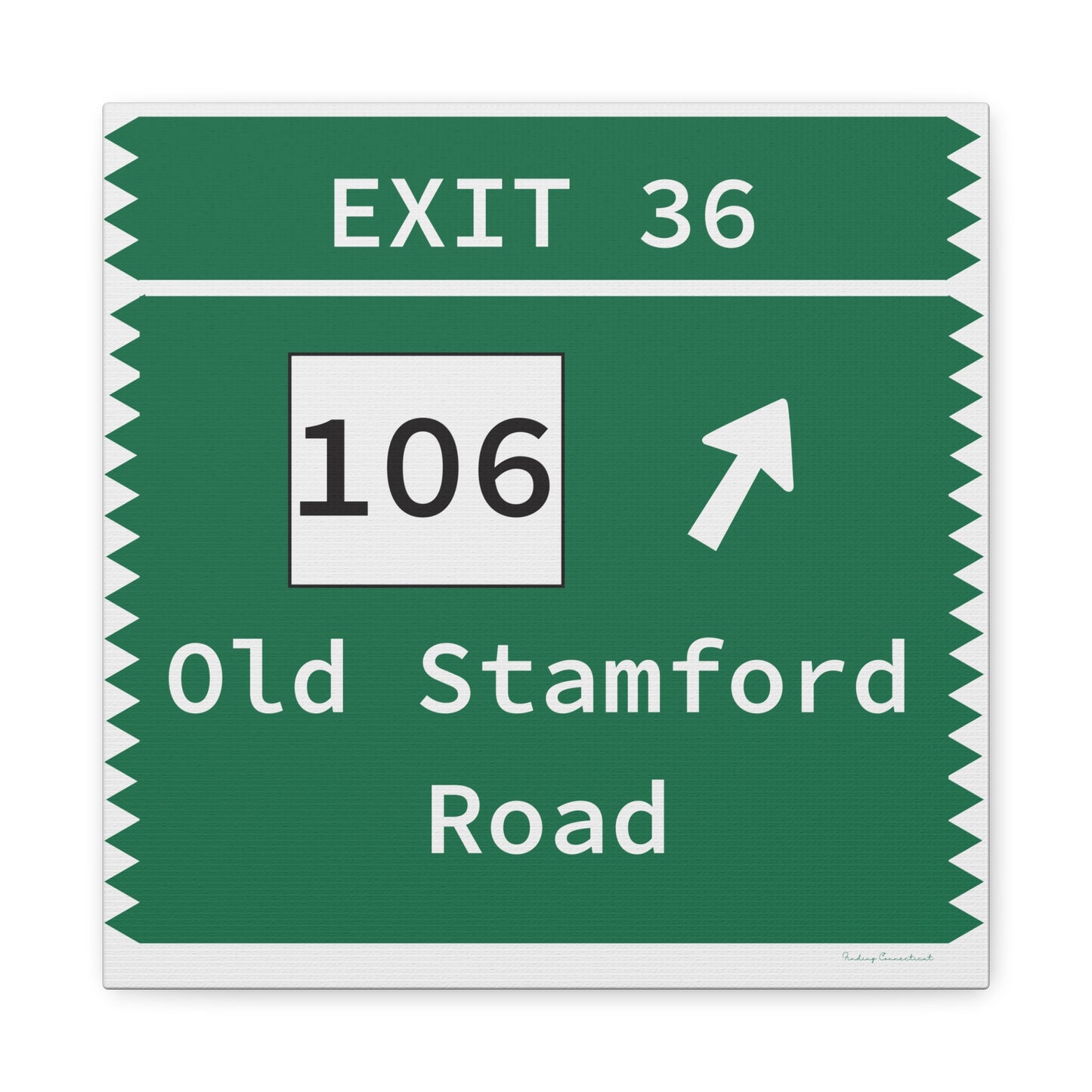 Vintage Merritt Parkway Exit 36 Sign Matte Canvas, Stretched, 1.25"