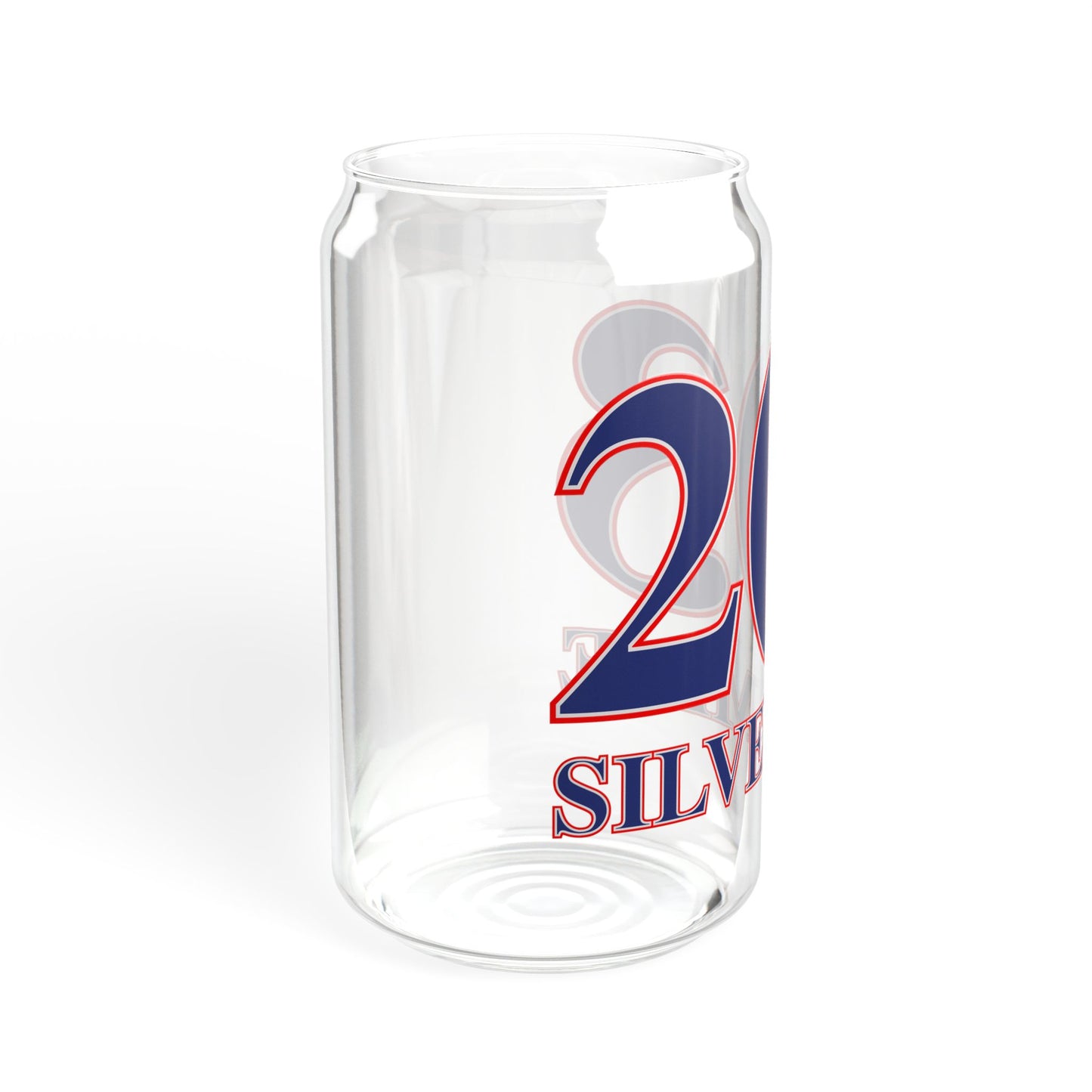 203 Silvermine Red, White & Blue Sipper Glass, 16oz