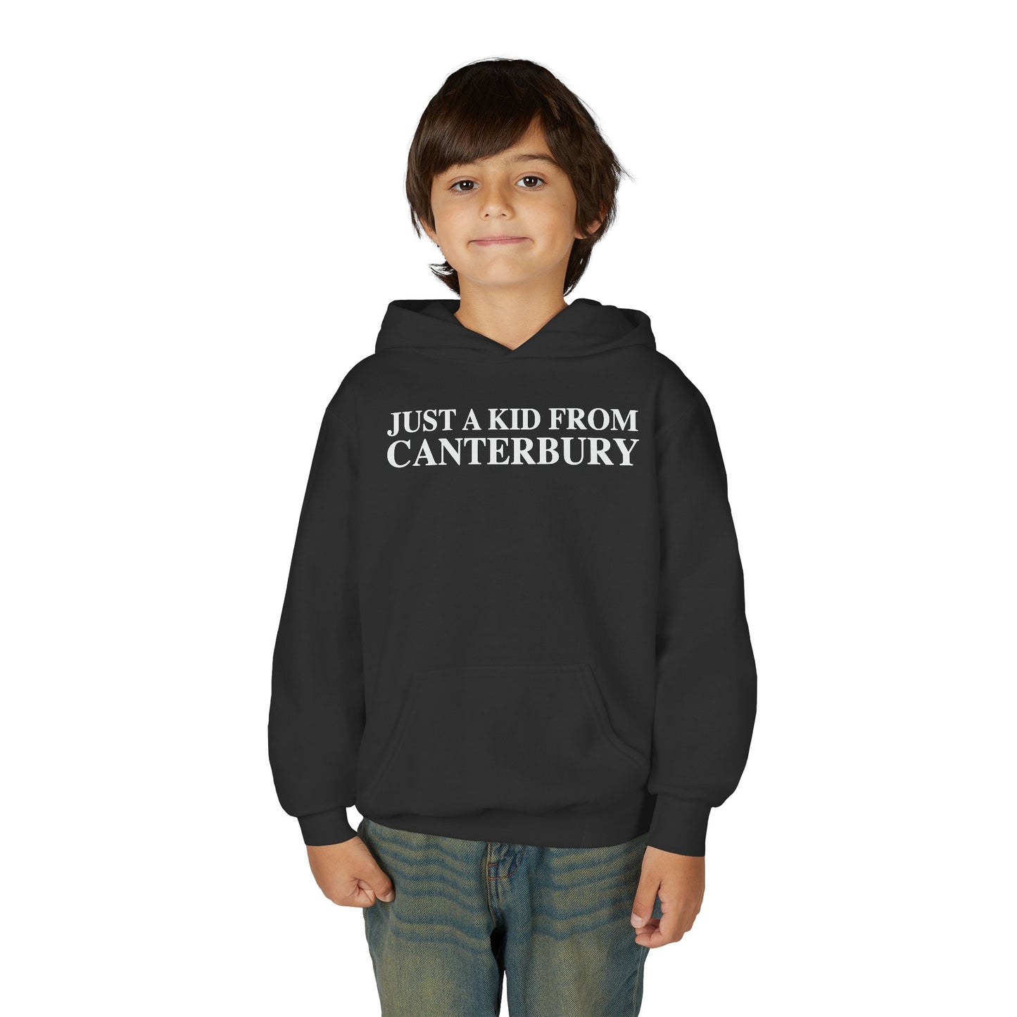 Just a kid from Canterbury Youth Heavy Blend Hooded Sweatshirt