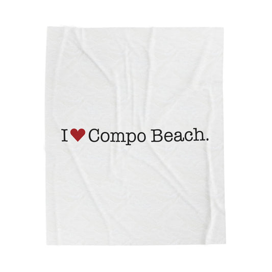 I Heart Compo Beach. Velveteen Plush Blanket