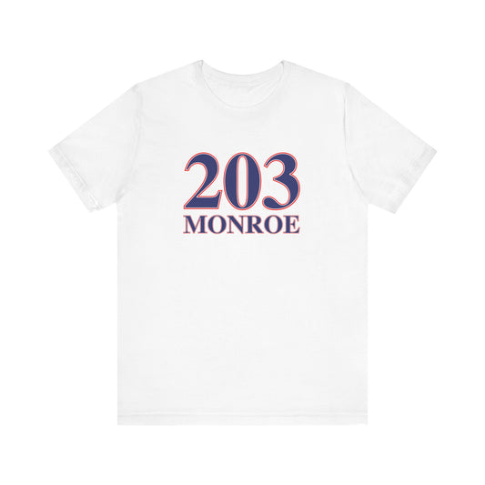 203 Monroe Red White & Blue Unisex Jersey Short Sleeve T-Shirt