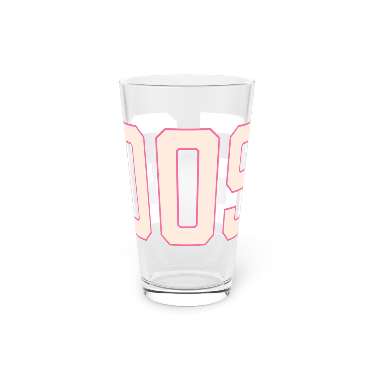 Goose Zip Code Peach & Pink Pint Glass, 16oz