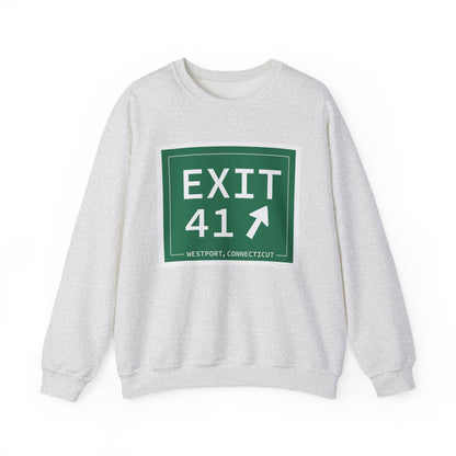 Vintage Exit 41 Merritt Parkway Sign Unisex Heavy Blend™ Crewneck Sweatshirt