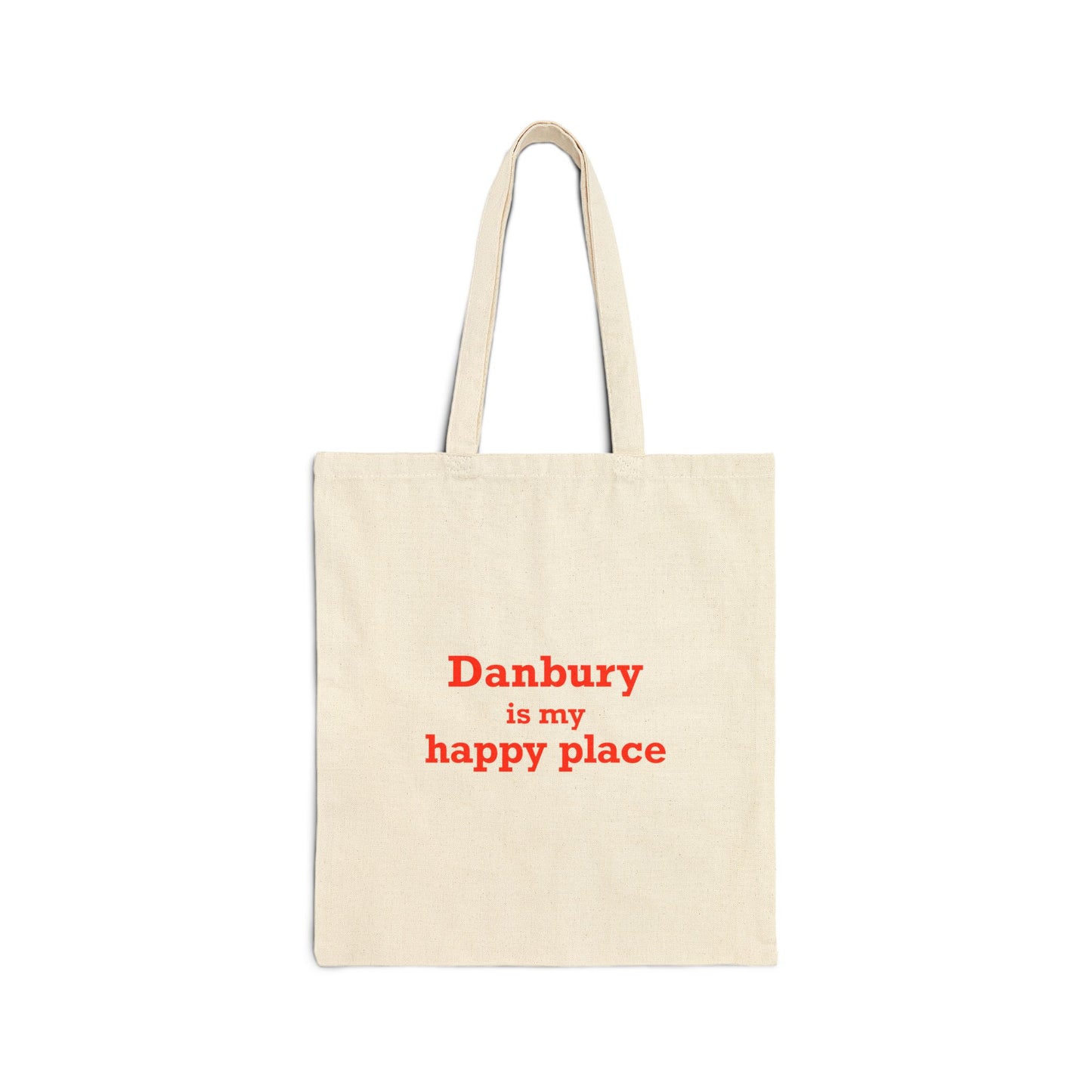 Danbury Is My Happy Place Cotton Canvas Tote Bag