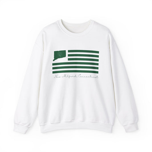 New Milford Connecticut St Patrick’s Day Flag Unisex Heavy Blend™ Crewneck Sweatshirt