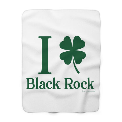 I Clover Black Rock Sherpa Fleece Blanket