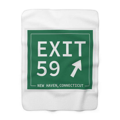 Vintage Exit 59 WCP Sign Sherpa Fleece Blanket