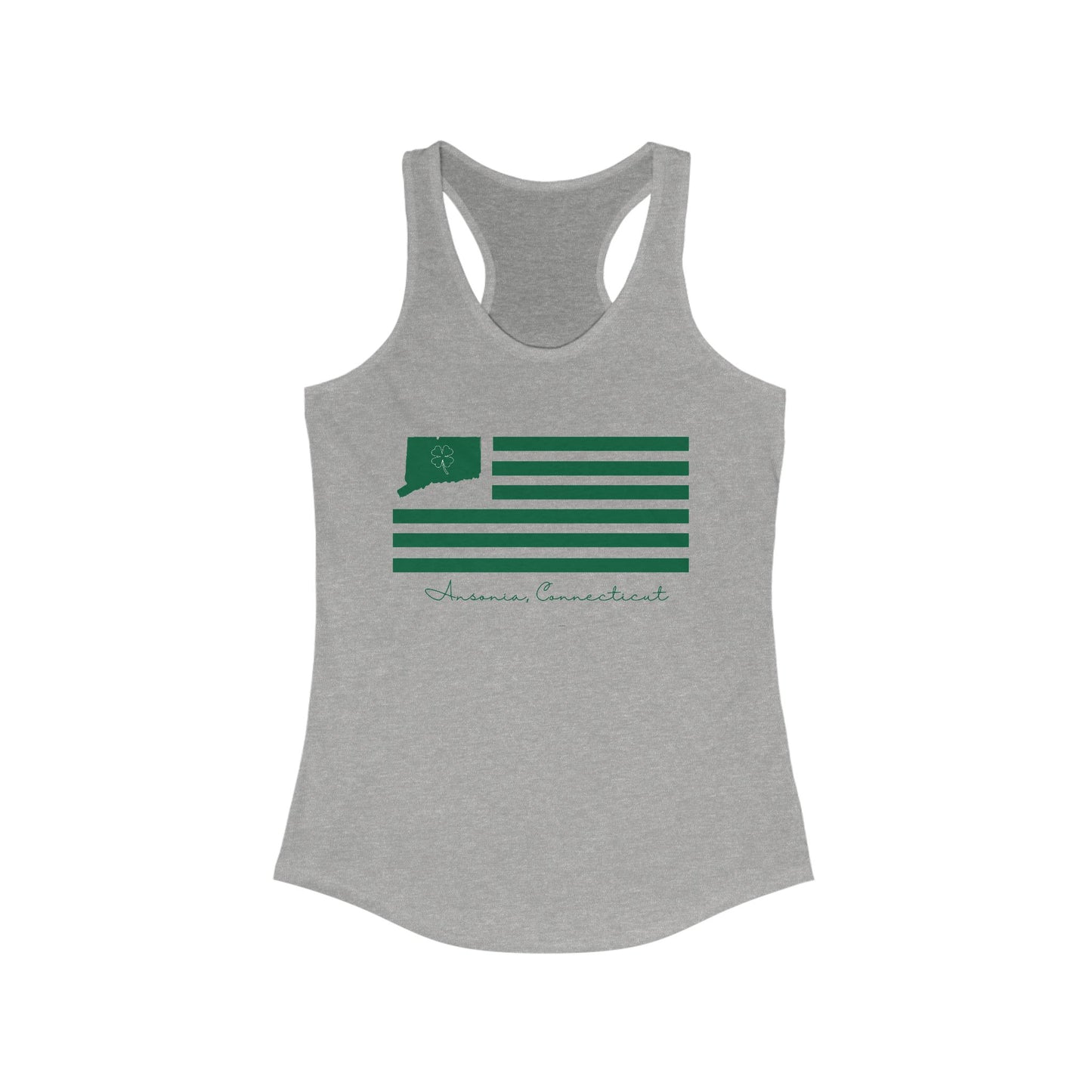 Ansonia Connecticut St Patrick’s Day Flag Women's Ideal Racerback Tank Top