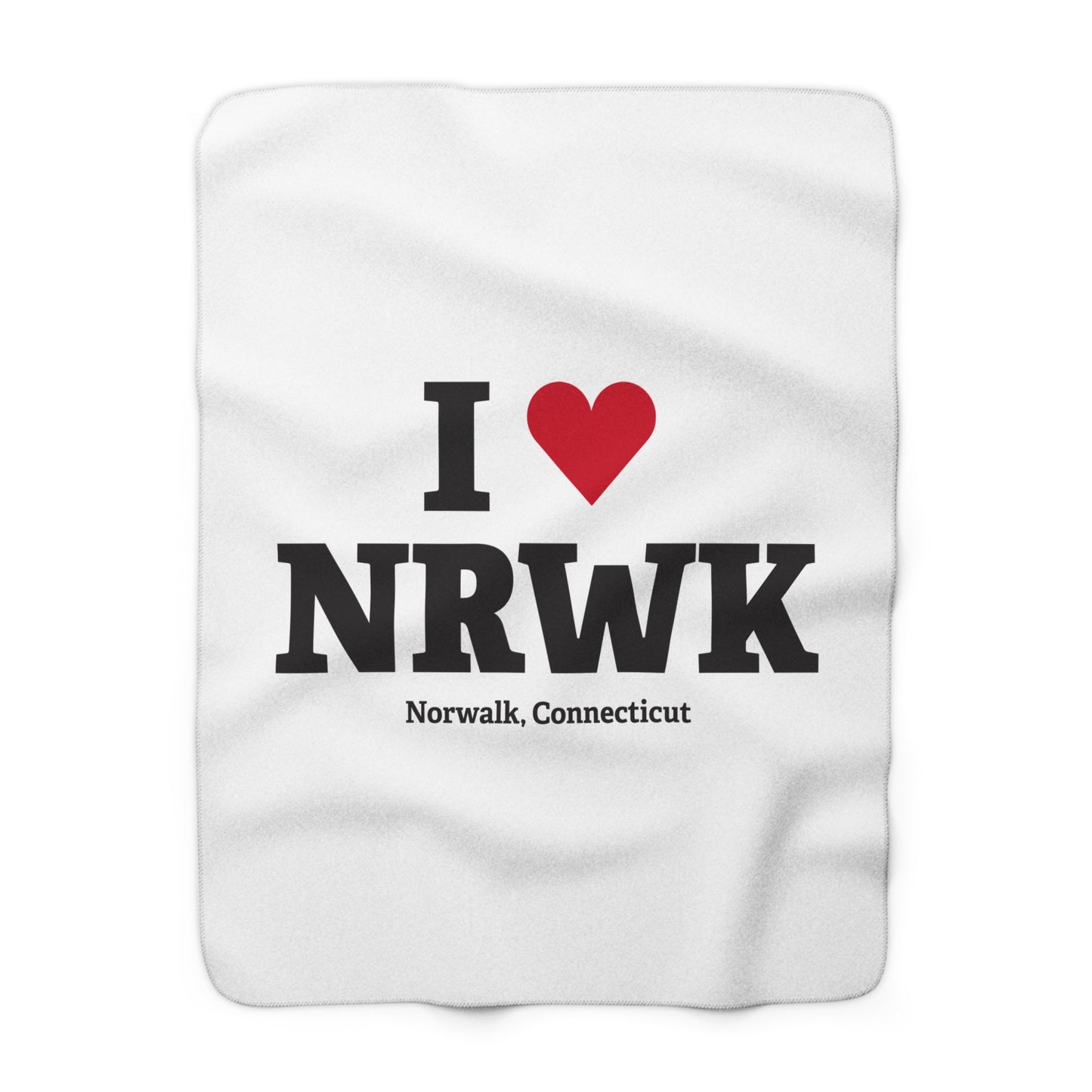 I Heart NRWK Sherpa Fleece Blanket