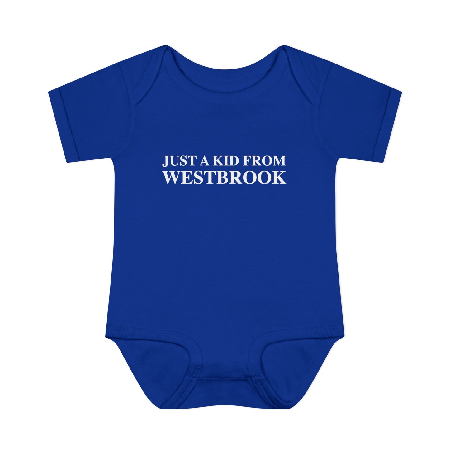 Just a kid from Westbrook Infant Baby Rib Bodysuit
