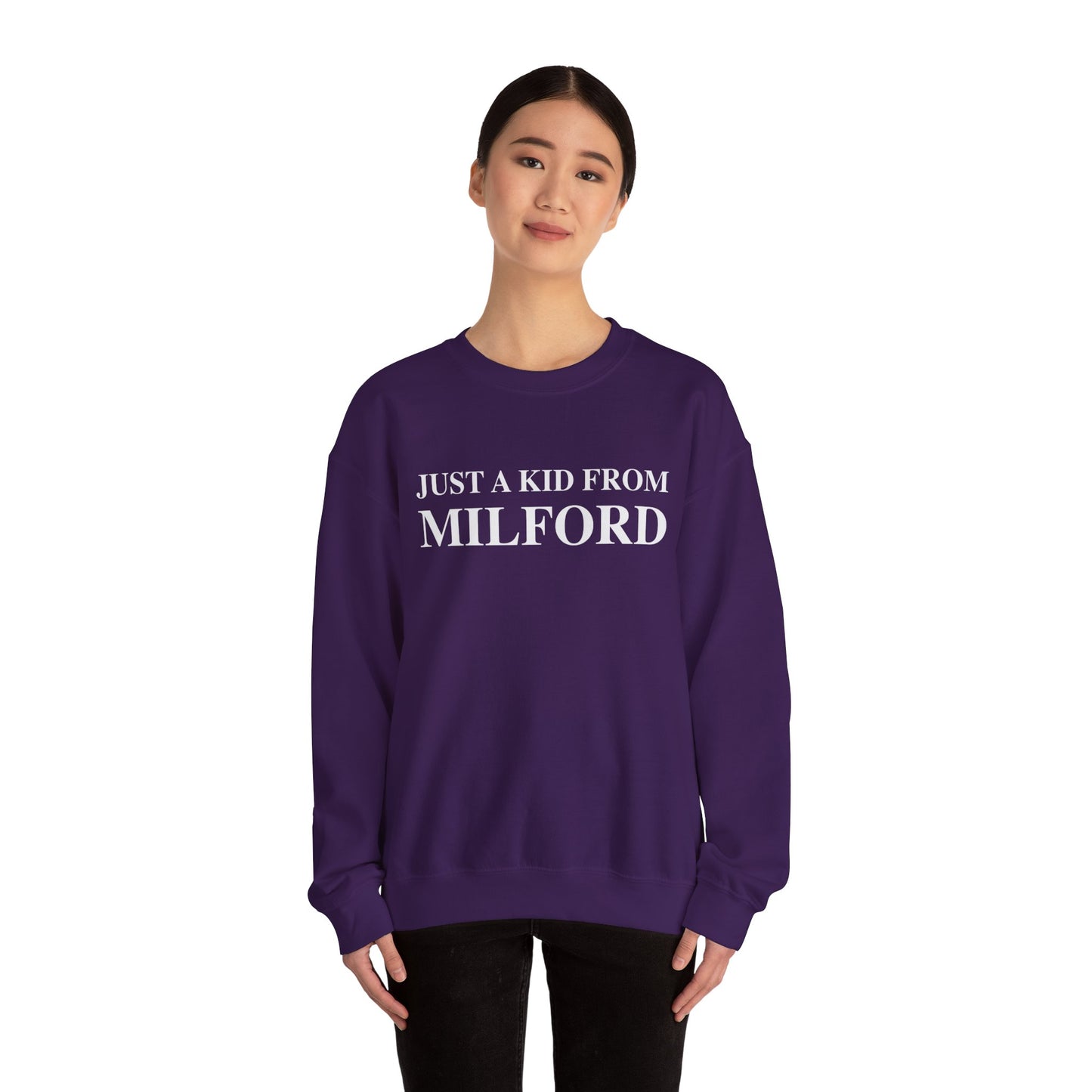 Just a kid from Milford Unisex Heavy Blend™ Crewneck Sweatshirt