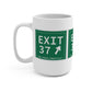 Vintage Exit 37 Merritt Parkway Sign Mug 15oz