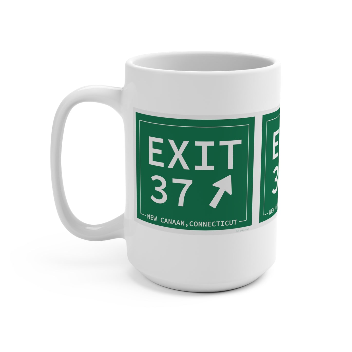 Vintage Exit 37 Merritt Parkway Sign Mug 15oz