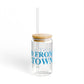 Just a kid from Middletown Glass Can with Straw and Lid, 16oz