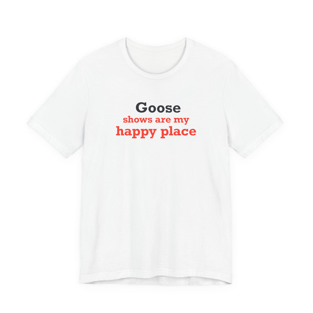 Goose Shows Are My Happy Place - Blue and Orange Unisex Jersey Short Sleeve T-Shirt