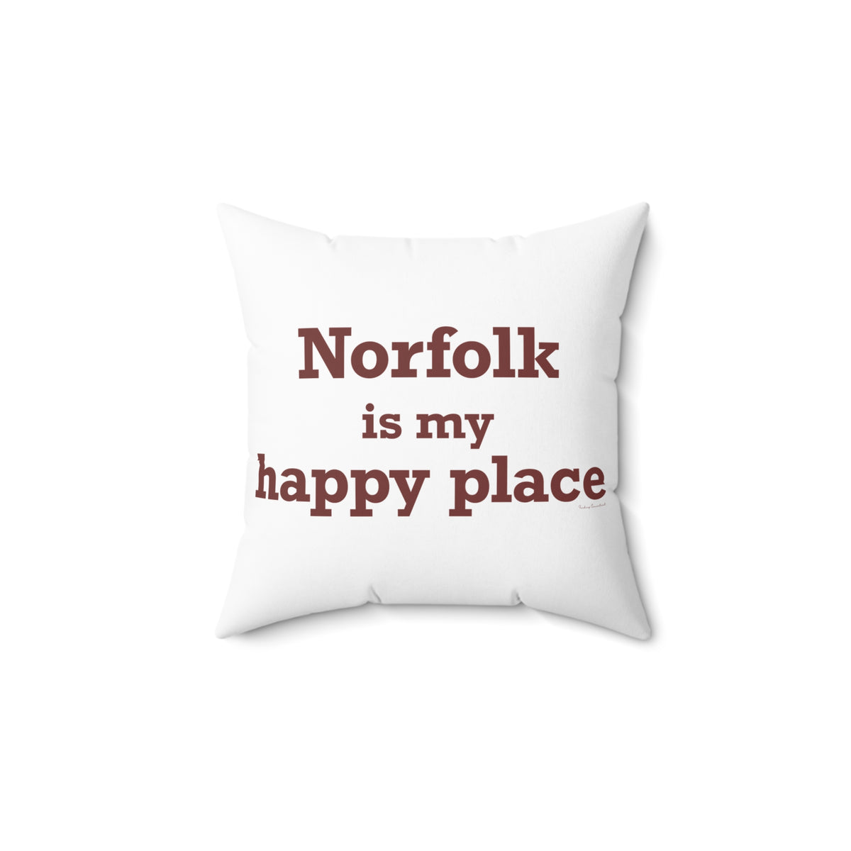 Norfolk is My Happy Place Polyester Square Pillow