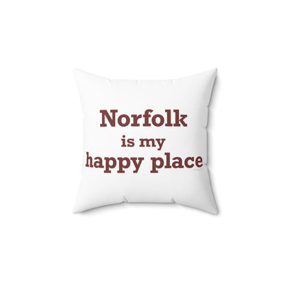 Norfolk is My Happy Place Polyester Square Pillow