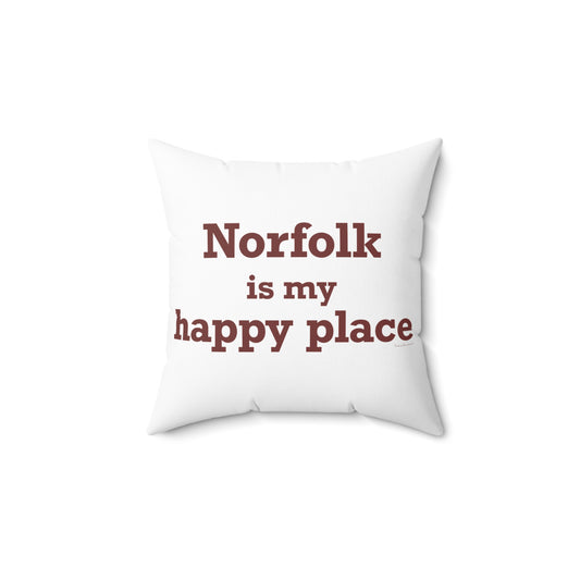 Norfolk is My Happy Place Polyester Square Pillow
