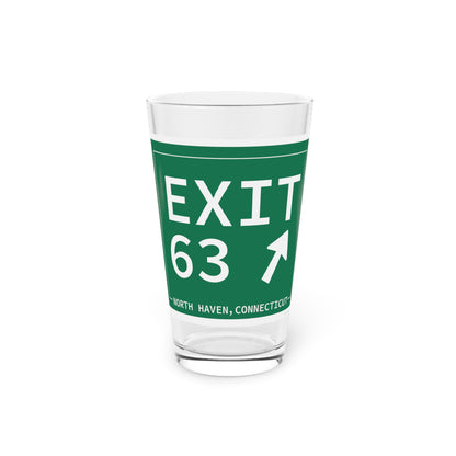 Vintage Exit 63 WCP Sign Pint Glass, 16oz