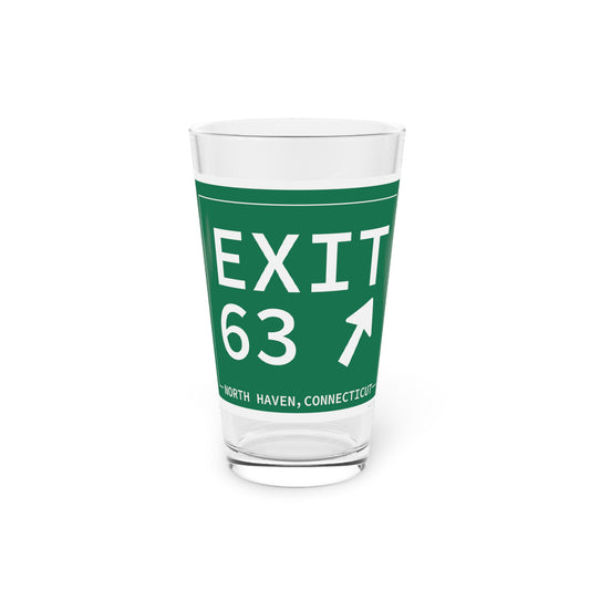 Vintage Exit 63 WCP Sign Pint Glass, 16oz