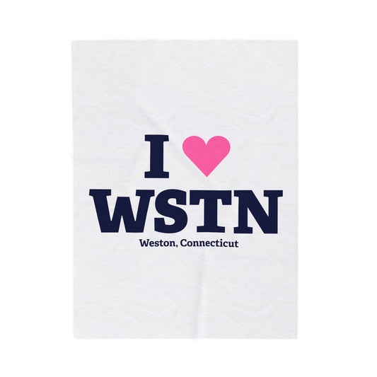 I Heart WSTN Velveteen Plush Blanket